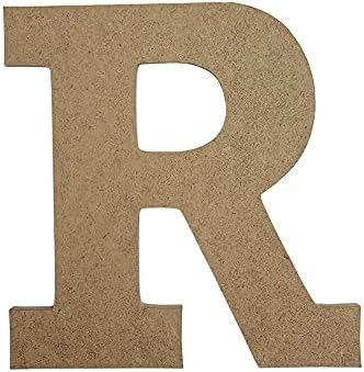 5 Ahşap Mektup R Bitmemiş, Rockwell Yazı Tipi, Zanaat Kesme 1-8 Kalın