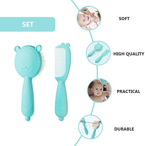 Toyvıan 1 Takım Toddlers Saç Fırçası Bebek Tarak Fırça Seti Yenidoğan Doğal Yumuşak Keçi Kıllar için Mükemmel Bebek Hediye (