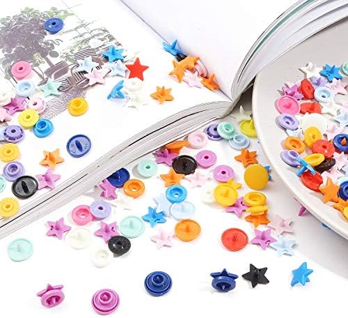 BoKa-mağaza Yaratıcı Yıldız Şekli Düğmeleri T5 Plastic12mm Çıtçıt Konfeksiyon Aksesuarları İçin Giysi ClipsPress Damızlık Düğmeler