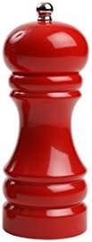 Hevea'da Kırmızı Parlak Kaplamalı T & G Capstan Tuz Değirmeni, 15cm / 5.9 inç
