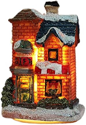 Yıju 2X Noel kar evi led ışık reçine köy seti ev masaüstü dekor