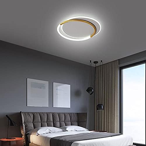 PHTDCQ Altın beyaz yuvarlak LED gömme Montaj tavan lambası Ultra-ince İskandinav dış aydınlatma tasarım tavan ışık demir sanat