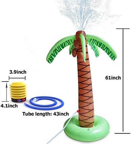 Şişme Palmiye Ağacı Arka Bahçesinde Yağmurlama Oyuncaklar Çocuklar için, Sprey Su Havuzu Oyuncak Şişme Hindistan Cevizi Ağacı