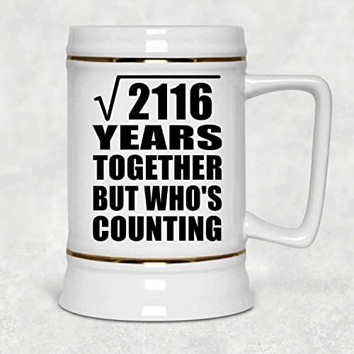46th Yıldönümü Karekök 2116 Yıl Birlikte Kim Sayıyor-22 oz Bira Stein Seramik Bar Kupa Tankard Drinkware-Eşi Koca Kadınlar için