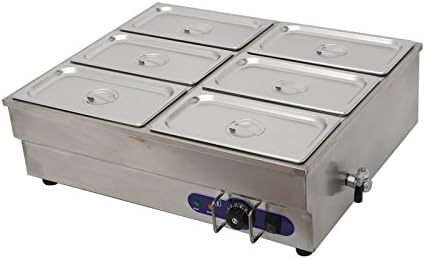 INTBUYING 110 V 1500 W 1/3 GN 6 Pan Elektrikli Ticari Gıda çorba ısıtıcı Buhar Masa Vapur 12x5. 5x6 inç Pan