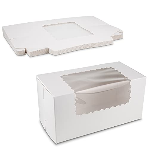Pencereli Güzel Kraft Karton Pasta Kutusu 8 Uzunluk x 4 Genişlik x 4 Yükseklik Fırın Ürünlerini MT Ürünleri ile Taze Tutun (15'li