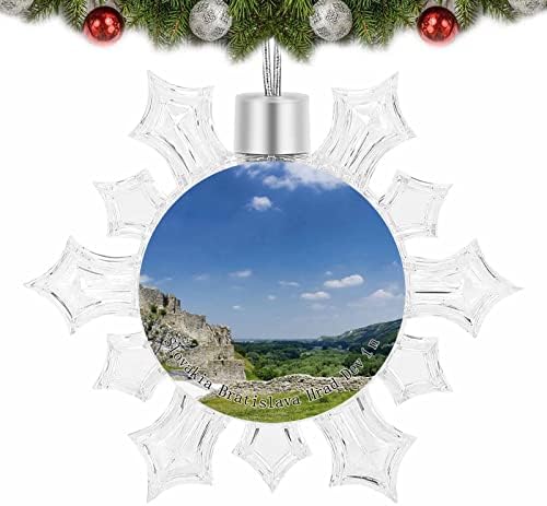 Romanya Brasov Siyah Kilise Süs Noel Ağacı Kar Tanesi Süs Plastik Kolye Hatıra Dekorasyon