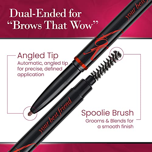 YBF Güzellik Kaş Kalemi-Spoolie Fırçalı Evrensel Otomatik Kaş Kalemi-Kadınlar için Mükemmel Kaş Makyaj Şekillendirici ve Dolgu