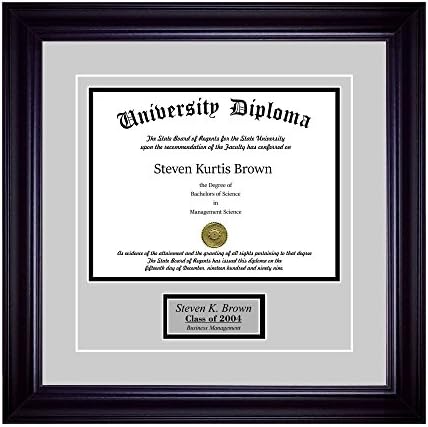 Kişiselleştirilmiş Tek Diploma Çerçeve ile Çift Paspas için 8.5 x 11 Tall Diploma ile Maun ile Altın Dudak 1 5/8 Çerçeve