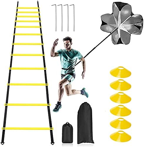 HHF Çeviklik Merdiven Seti Yumuşak Merdiven Sürükle Paraşüt Atlama Kafes Ladde Çeviklik Merdiven Eğitim Merdiveni Futbol Eğitimi