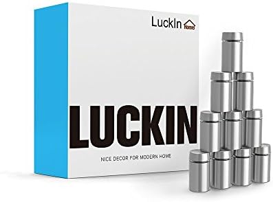 LuckIn 20-Pack 1 / 2x1 İnç Paslanmaz Çelik Standoff Vidalar, Montaj Cam Donanım İşareti, Asılı için Akrilik Resim Çerçevesi