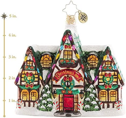 Christopher Radko El Yapımı Avrupa Cam Noel Dekoratif Figürlü Süs, Mutlu Tatil Anıları