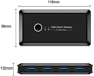 SBSNH 2 ın 4 Out USB 3.0 Anahtarı Seçici 2 Port Adet Paylaşımı 4 Cihazlar için USB 2.0 Klavye Fare Tarayıcı Yazıcı Hub Çok Fonksiyonlu
