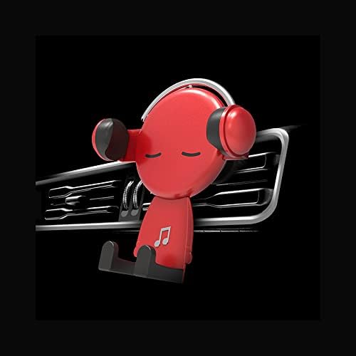 Araç Montaj Yerçekimi Sensörü Telefon Tutucu Karikatür Müzik Araba Cep Telefonu Tutucu Kırmızı