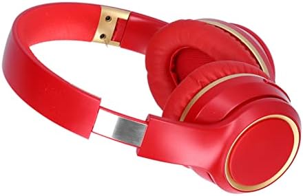 Caıt Kablosuz Kulaklık, Esnek ABS Malzeme Katlanabilir Kablosuz 5.0 mikrofonlu kulaklık PC Tablet Laptop için(kırmızı)