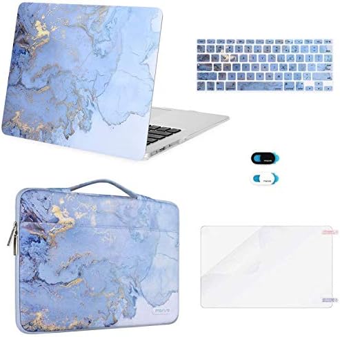 MacBook Air 13 inç Kasa ile Uyumlu MOSISO (A1369 A1466, Eski Sürüm 2010-2017 Sürümü), Plastik Suluboya Mermer Sert Kabuk ve Kol