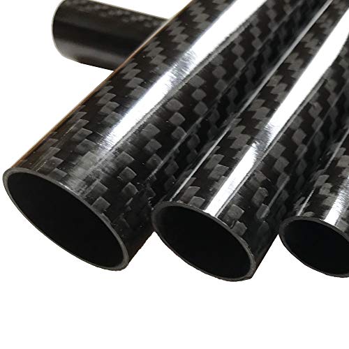 KARBXON-Karbon Fiber Tüp-Siyah-25mm X 23mm X 1000mm-İçi Boş Karbon Fiber çubuklar-Parlak Karbon Tüpler-Saf Karbon Fiber Tüpler-Hafif