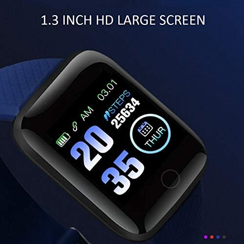 hhscute Akıllı Saat, iOS Telefonlar için Kol Saati Sağlık Tourbillon Push Mesaj Sporları (Mavi)