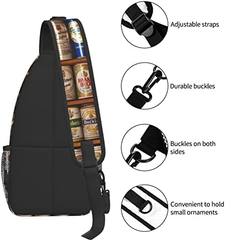 Yaratıcı şişe bira sanat açık Crossbody omuz çantası Unisex genç yetişkin yürüyüş Sling sırt çantası için