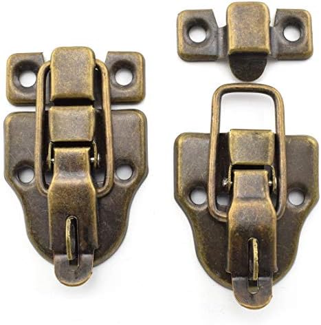 SDTC Tech 2-Pack Retro Bronz Stil Kutusu Geçiş Mandalı Antika Metal Ördek Gagası Hasp Mandalı Yakalamak Asma Kilit Deliği Mücevher