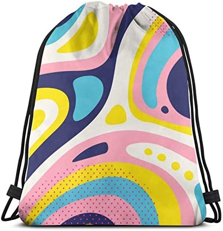 Paket Sırt Çantaları Spor İpli Çanta Geometrik Renkli Rahat Kadın Erkek Paket Çanta Çuval Şık Hafif Sevimli Eğitim Sırt Çantası