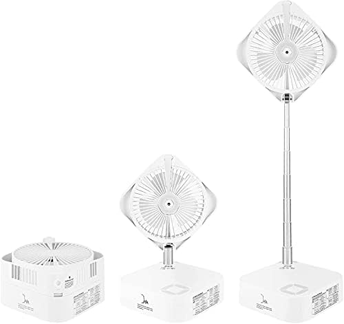 Tophacker Taşınabilir Salınımlı Fan, Yüksekliği Ayarlanabilir Tasarımlı Katlanır Ayaklı Fan, 4 Hız, Kablosuz Şarj Cihazı, Ev