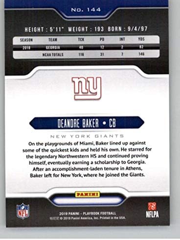 2019 Panini Oyun Kitabı 144 Deandre Baker New York Giants RC Çaylak NFL Futbol Ticaret Kartı