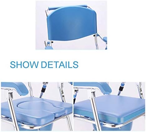 XLTFZY duş sandalyesi Duş Tezgah Tuvalet Küvet Taşınabilir Başucu Komodin Sandalye ile klozet, 4-in-1 Kolay Konfor Komodin ile