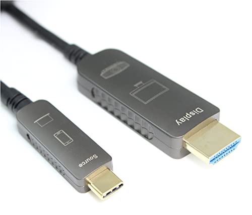 1 Adet 30ft USB 3.2 Gen2 Tip-C Erkek HDMI 18 GB 4K @ 60Hz Fiber Optik / Hibrid Kablo