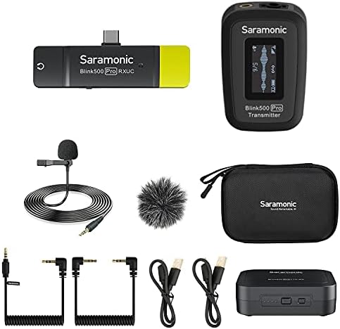 USB-C Kablosuz yaka mikrofonu Sistemi için Samsung Huawei LG, Saramonic Blink500 PRO B5, MacBook, PC, Dizüstü Bilgisayar, Zoom
