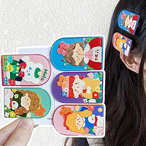 XYAM Tatlı Renkli Sevimli Tüm Maç Akrilik Çocuk Çocuk Saç Tokası Karikatür saç tokası Kız saç aksesuarları Kore Tarzı Saç Pençe